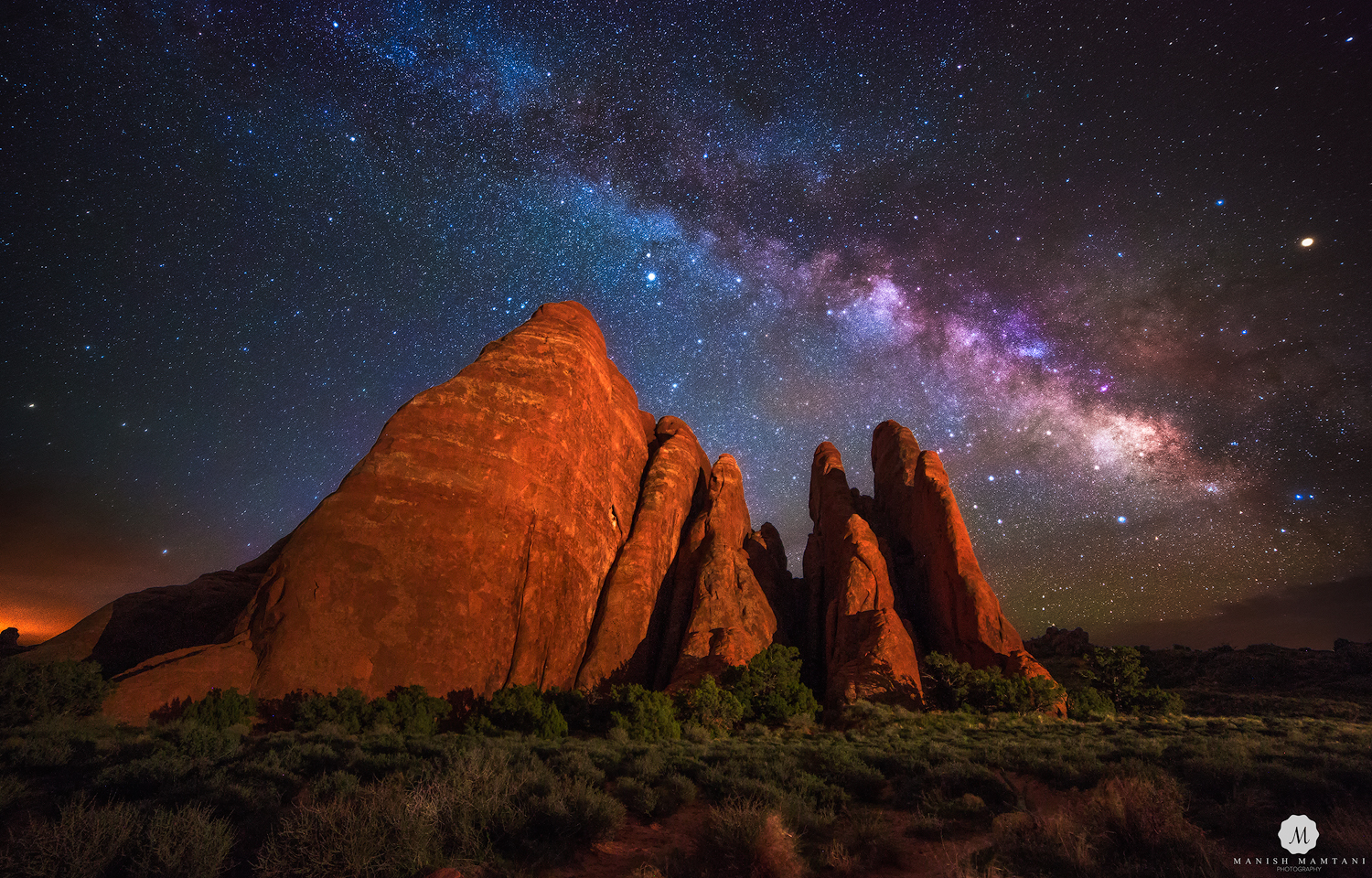 Sand Dunes Mountain Meets Milky Way