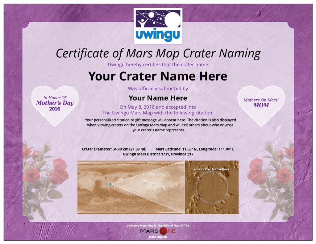 Name a Mars Crater for Mom This Mother's Day