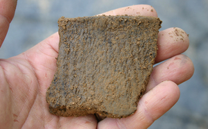 This pottery fragment was likely used to prepare and serve ceremonial meals at the Heckelman site.