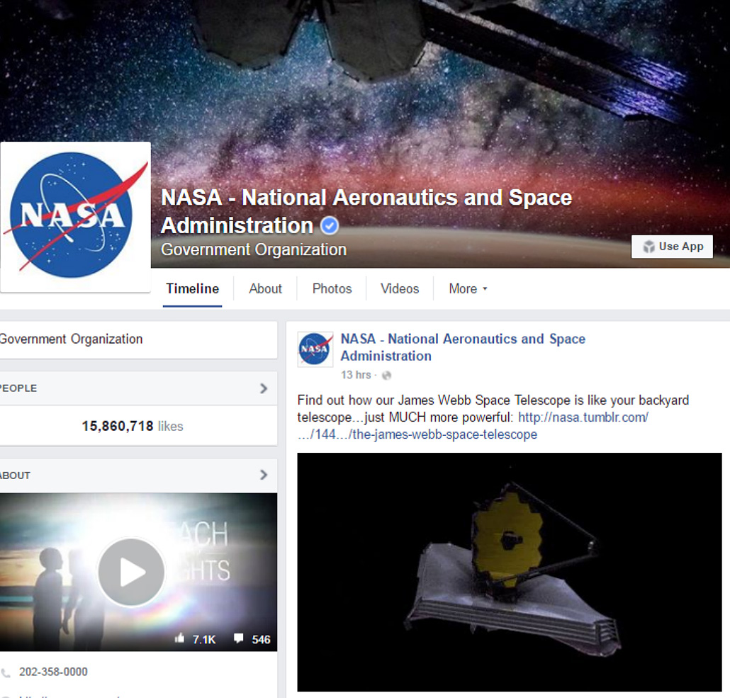 NASA's Facebook Page