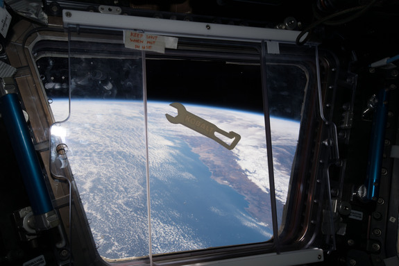 The wrench 3D-printed by the Additive Manufacturing Facility aboard the International Space Station has the name of toolmaker Kobalt emblazoned on its side — the result of a partnership between Made In Space which built the AMF and home-improvem