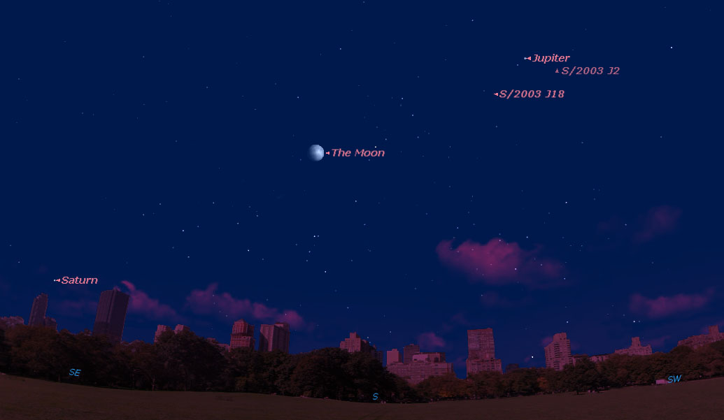 Moon Shares Encounter with Saturn Tonight