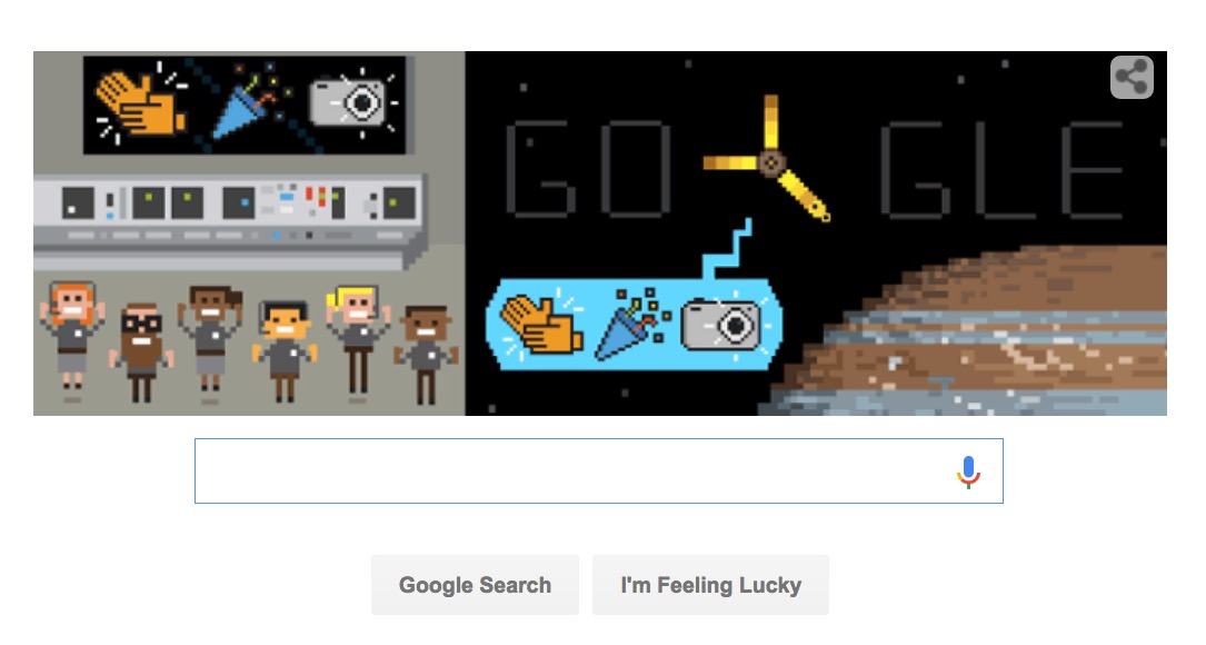 Google Doodle Celebrates Juno's Jupiter Arrival