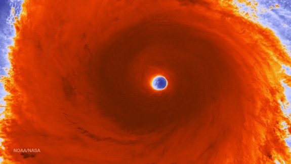 The VIIRS instrument aboard NASA-NOAA-DOD's Suomi NPP satellite captured a close-up image of Super Typhoon Nepartak's eye surrounded by powerful thunderstorms.