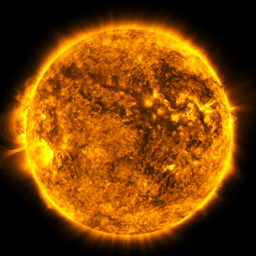 The sun appears...