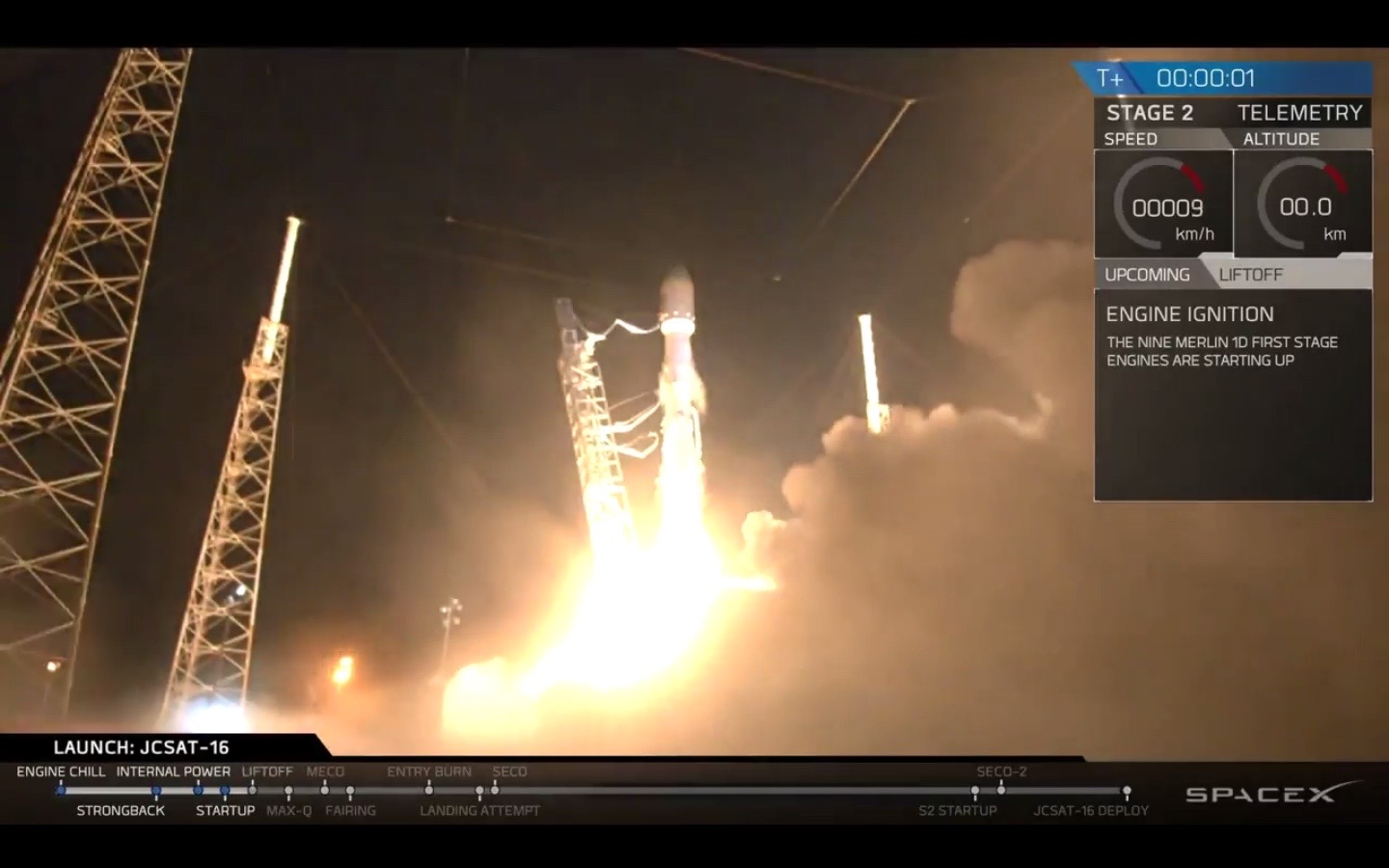 Photos: SpaceX Launches JCSAT-16 Satellite, Lands Rocket at Sea