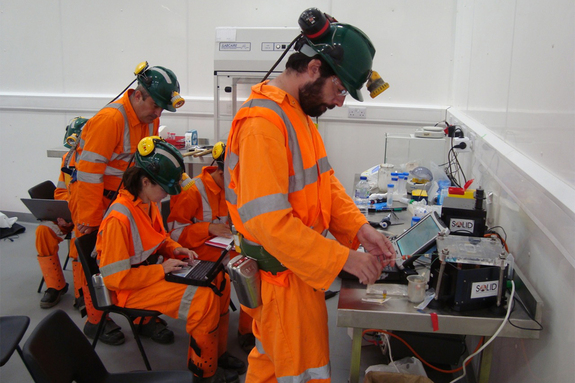The MASE team collected multiple samples from deep inside the mine, which they will analyze for signatures of life over the course of the next two or three months.