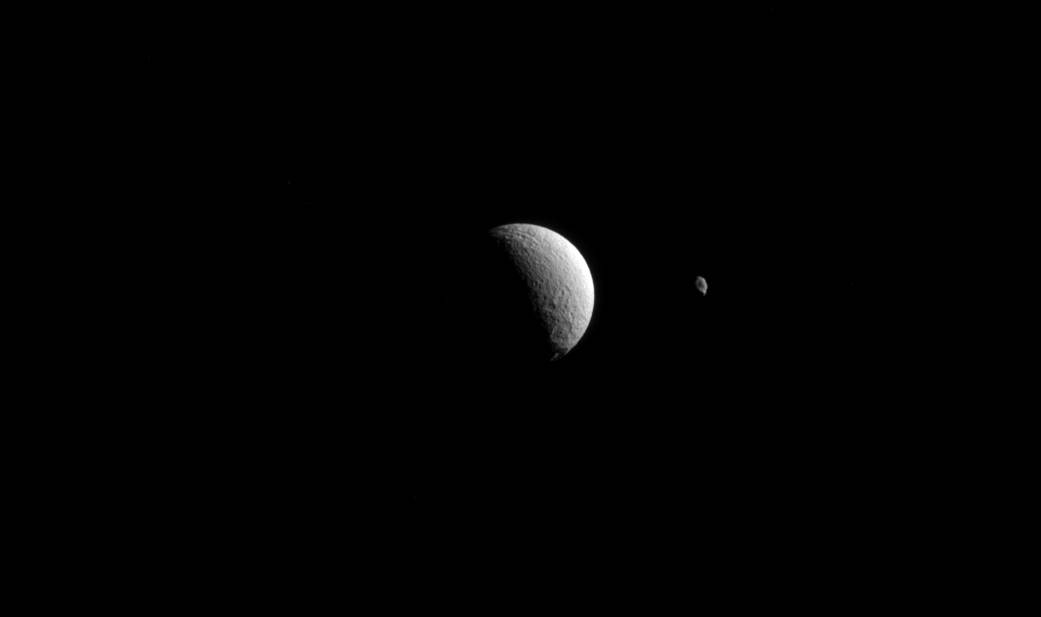 Distant Moons of Saturn Look Neighborly In New Cassini Image