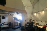 The main living space in the HI-SEAS habitat has a high ceiling and an open-concept design.