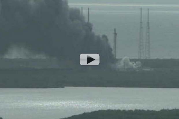 SpaceX Rocket Explosion Aftermath Captured On KSC Launch Pad Video