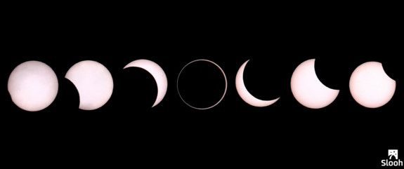Annular solar eclipse of Sept. 1, 2016, as seen from Reunion Island, east of Madagascar.