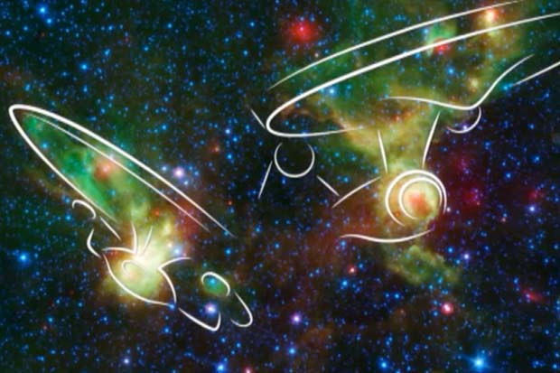 Space Telescope's 'Star Trek' Reveals 'Enterprise'-Shaped Nebulae | Video