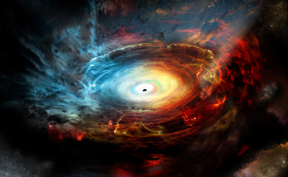 Black Hole Hidden Within Its Own Exhaust
