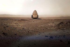 SpaceX Red Dragon on Mars.