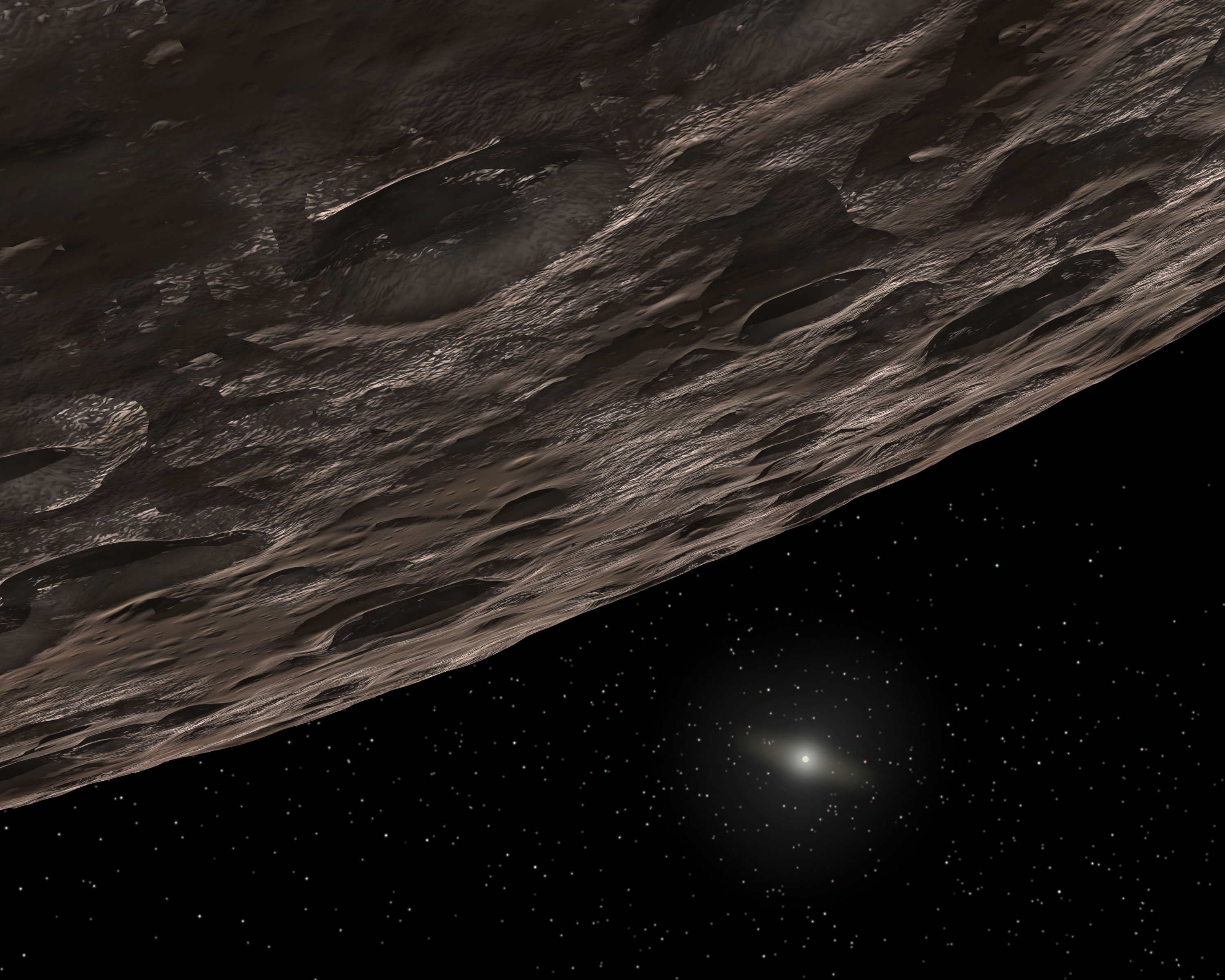 An artist's concept of a Kuiper Belt Object (KBO). A newly discovered object (2014 UZ224) located beyond Pluto's orbit may be large enough to qualify as a dwarf planet. 