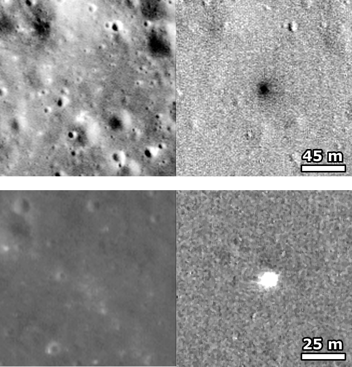 low-reflectance splotch Moon Craters
