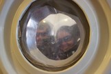 Anushree Srivastava and Jon Clarke wait in the Decompression Room as part of the Mars 160 mission.