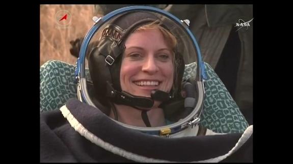 NASA astronaut Kate Rubins smiles after returning to Earth aboard a Soyuz spacecraft on Oct. 29, 2016 EDT (Oct. 30 local time at Kazakhstan landing site). She spent 115 days in orbit on the International Space Station.