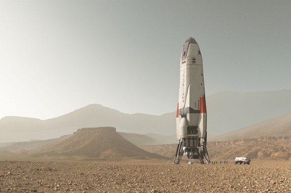 The Daedulus spacecraft in National Geographic Channel's "MARS" miniseries shares a resemblance to SpaceX's Interplanetary Spacecraft.