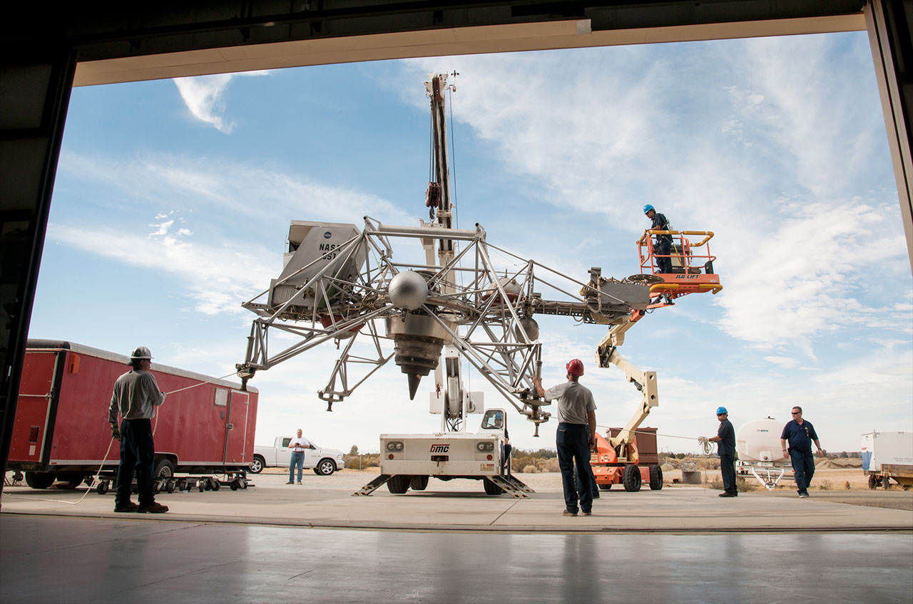NASA Loans Lunar Landing 'Flying Bedstead', Shuttle Transport for Display