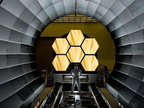 The James Webb Space Telescope (pictured here during a mirror inspection) will enhance Hubble's observations in many areas, but it lacks in ultraviolet capabilities.