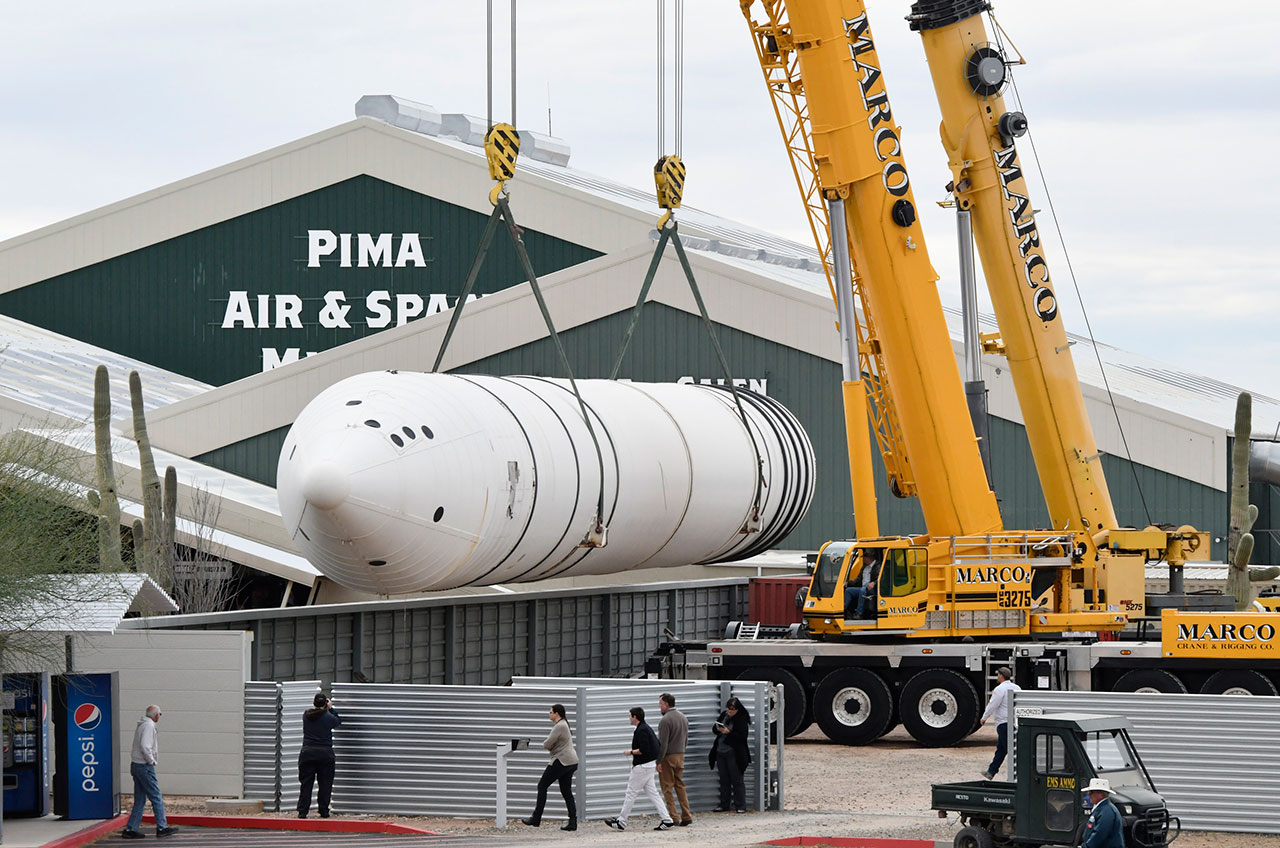 Space Shuttle Solid Rocket Booster Arrives for Display at Arizona Museum