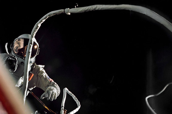 Gene Cernan seen becoming only the second American to conduct a spacewalk during the Gemini 9A mission in June 1966.