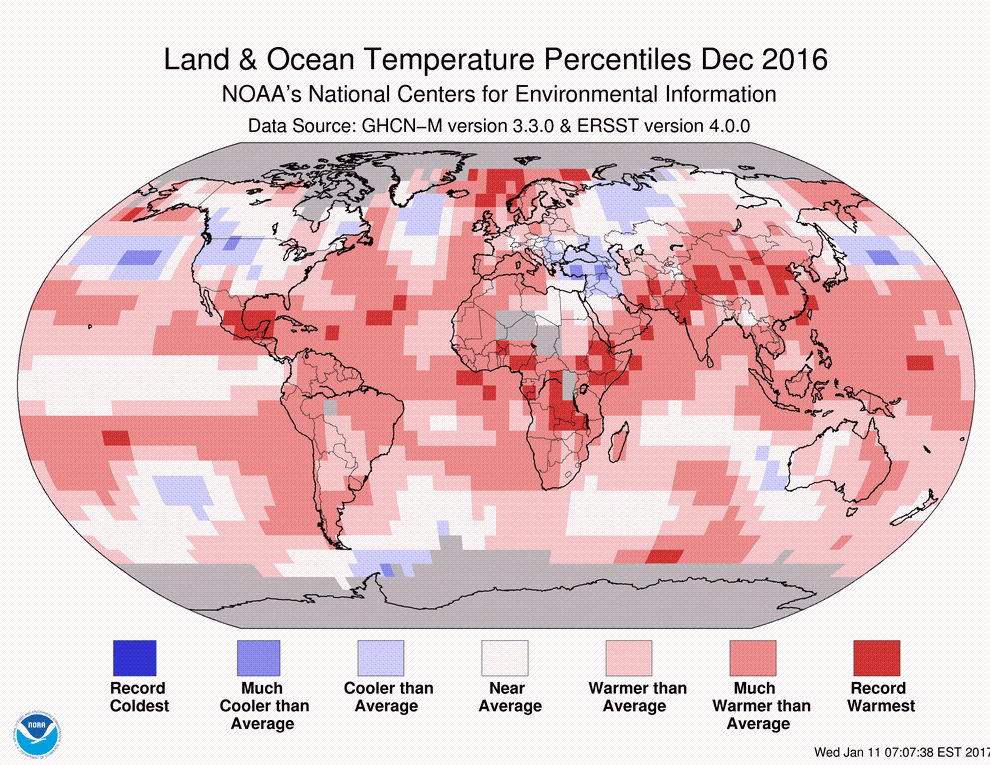 2016 Was Earth's Hottest Year on Record, and Humans Are to Blame