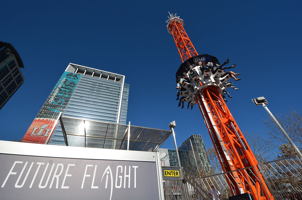 Next Drop, Mars: Super Bowl Fans Lift Off to Space on NASA 'Future Flight' Ride