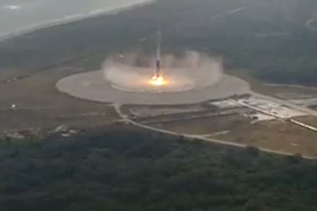 SpaceX 1st Stage Landing Captured By Drone | Video