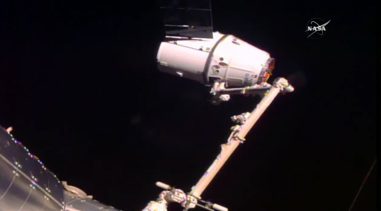 SpaceX Dragon Delivers NASA Cargo to Space Station After 24-Hour Delay