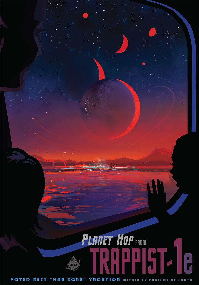 Visit TRAPPIST-1e! NASA Travel Poster Advertises Exoplanet Discovery