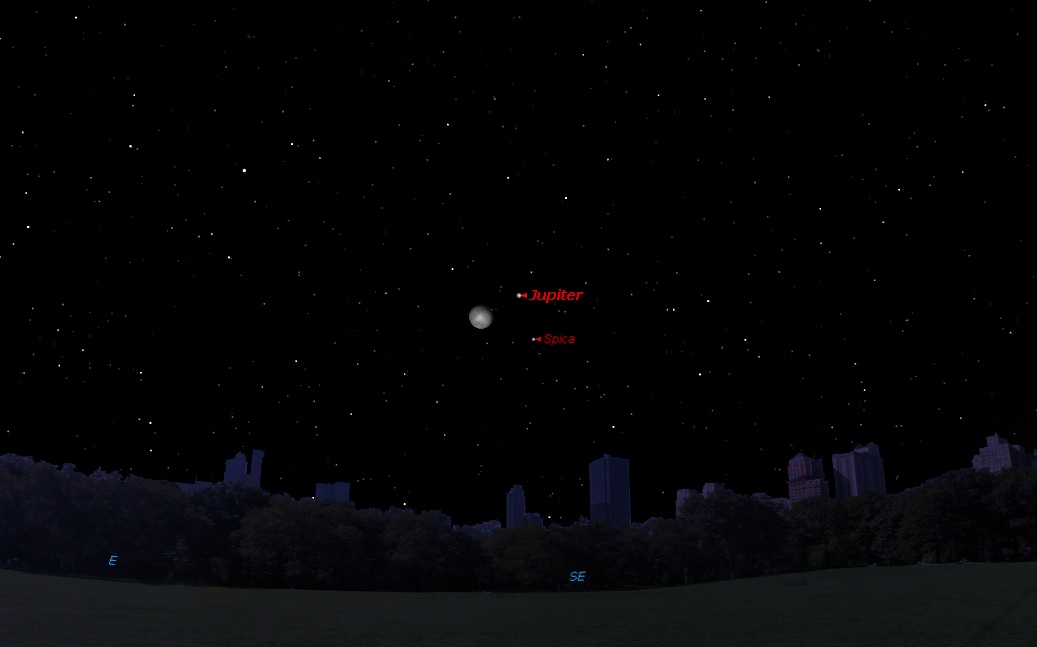 Triple Play! See Jupiter, Spica and the Moon Rendezvous Tonight