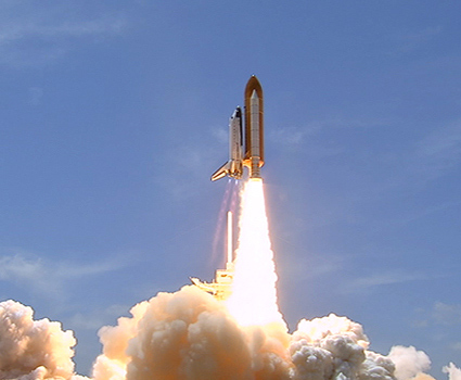Liftoff of space shuttle Atlantis on its STS-132 mission, the shuttle