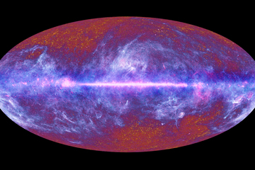 This all-sky image of the cosmic microwave background, created by the European Space Agency's Planck satellite, shows echoes of the Big Bang left over from the dawn of the universe.