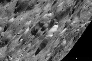 Saturn Moon Rhea Limb, Jan. 11, 2011 Cassini flyby