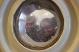 Anushree Srivastava and Jon Clarke wait in the Decompression Room as part of the Mars 160 mission. 
